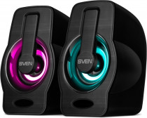 Акустическая система SVEN 2.0, мощность 6 Вт, 100-20000 Гц, корпус из пластика, USB, 255 Black (SV-020149)