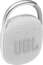 Портативная акустика JBL моно, мощность 5 Вт, Bluetooth, питание от батарей, Clip 4 White (JBLCLIP4WHT)