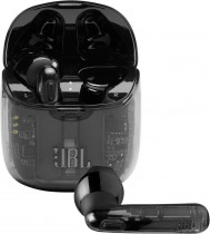 TWS гарнитура JBL беспроводные наушники с микрофоном, вкладыши, динамические излучатели, Bluetooth, 20-20000 Гц, импеданс: 32 Ом, работа от аккумулятора до 5 ч, Tune 225 TWS Ghost Black, чёрный (JBLT225TWSGHOSTBLK)