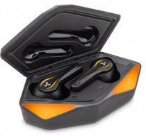 TWS гарнитура ACCESSTYLE беспроводные наушники с микрофоном, затычки, динамические излучатели, Bluetooth, 20-20000 Гц, импеданс: 32 Ом, работа от аккумулятора до 6 ч, оранжевый, чёрный (Wild TWS Orange)
