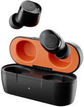 TWS гарнитура SKULLCANDY беспроводные наушники с микрофоном, затычки, динамические излучатели, Bluetooth, 20-20000 Гц, импеданс: 32 Ом, регулятор громкости, работа от аккумулятора до 6 ч, JIB True Wireless Earbuds Black/Orange, оранжевый, чёрный (S2JTW-P749)