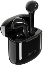 TWS гарнитура EDIFIER беспроводные наушники с микрофоном, вкладыши, динамические излучатели, Bluetooth, 20-20000 Гц, импеданс: 28 Ом, работа от аккумулятора до 6 ч, чёрный (TWS200 black)