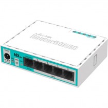 Маршрутизатор MIKROTIK Wi-Fi роутер, 4 порта Ethernet 100 Мбит/с, 64 МБ RAM, hEX lite 5x10/100 Mbps (RB750r2)