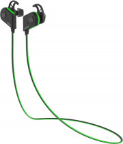Гарнитура KREZ беспроводные наушники с микрофоном, затычки, динамические излучатели, Bluetooth, 50-20000 Гц, регулятор громкости, работа от аккумулятора до 4.5 ч, SPORT EP05, зелёный, чёрный (Krez EP05)