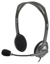 Гарнитура LOGITECH проводные наушники с микрофоном, накладные, mini jack 3.5 мм, 20-20000 Гц, импеданс: 32 Ом, Stereo Headset H111, серый (981-000593)
