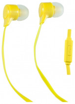 Гарнитура PERFEO проводные наушники с микрофоном, затычки, динамические излучатели, mini jack 3.5 мм, 20-20000 Гц, импеданс: 16 Ом, HANDY, жёлтый (PF-HND-YLW)