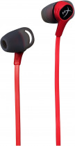 Гарнитура HYPERX проводные наушники с микрофоном, затычки, динамические излучатели, mini jack 3.5 мм, 20-20000 Гц, импеданс: 65 Ом, Cloud Earbuds, красный, чёрный (HX-HSCEB-RD)