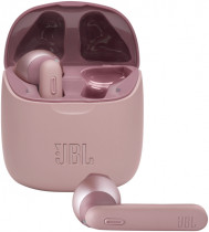 TWS гарнитура JBL беспроводные наушники с микрофоном, вкладыши, динамические излучатели, Bluetooth, 20-20000 Гц, импеданс: 32 Ом, работа от аккумулятора до 5 ч, Tune 225 TWS Pink, розовый (JBLT225TWSPIK)