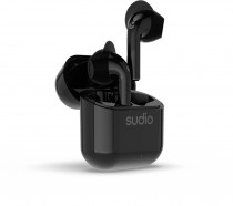 TWS гарнитура SUDIO беспроводные наушники с микрофоном, вкладыши, динамические излучатели, USB-C, 20-20000 Гц, импеданс: 32 Ом, работа от аккумулятора до 5.5 ч, Nio Black, чёрный (NIOBLK)