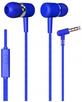 Гарнитура MORE CHOICE проводные наушники с микрофоном, затычки, динамические излучатели, mini jack 3.5 мм, 20-20000 Гц, G24 Blue, синий (G24BL)