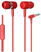 Гарнитура MORE CHOICE проводные наушники с микрофоном, затычки, динамические излучатели, mini jack 3.5 мм, 20-20000 Гц, G24 Red, красный (G24R)