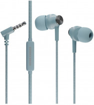 Гарнитура MORE CHOICE проводные наушники с микрофоном, затычки, динамические излучатели, mini jack 3.5 мм, G20 Cyan, голубой (G20BL)