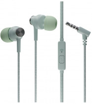 Гарнитура MORE CHOICE проводные наушники с микрофоном, затычки, динамические излучатели, mini jack 3.5 мм, G20 Green, зелёный (G20G)