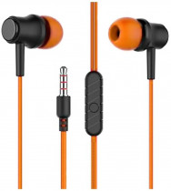 Гарнитура MORE CHOICE проводные наушники с микрофоном, затычки, динамические излучатели, mini jack 3.5 мм, G36 Orange, оранжевый (G36O)