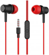 Гарнитура MORE CHOICE проводные наушники с микрофоном, затычки, динамические излучатели, mini jack 3.5 мм, G36 Red, красный (G36R)