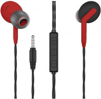 Гарнитура MORE CHOICE проводные наушники с микрофоном, затычки, динамические излучатели, mini jack 3.5 мм, регулятор громкости, G40 Red, красный (G40R)