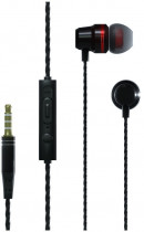 Гарнитура MORE CHOICE проводные наушники с микрофоном, затычки, динамические излучатели, mini jack 3.5 мм, регулятор громкости, P71 Black, чёрный (P71B)