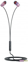Гарнитура MORE CHOICE проводные наушники с микрофоном, затычки, динамические излучатели, mini jack 3.5 мм, регулятор громкости, P71 Pink, розовый (P71P)