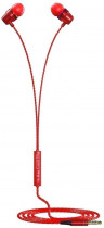 Гарнитура MORE CHOICE проводные наушники с микрофоном, затычки, динамические излучатели, mini jack 3.5 мм, регулятор громкости, P71 Red, красный (P71R)