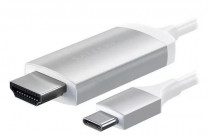 Кабель SATECHI USB Type-C to HDMI 4K. Поддержка разрешения 4K. Длина 1,8 м. Цвет серебряный. Aluminum Type-C to HDMI Cable 4K 60Hz (ST-CHDMIS)