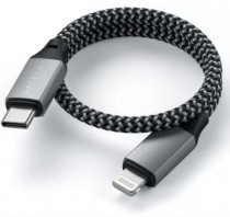 Кабель SATECHI USB-C to Lightning MFI Cable. Длина кабеля: 25 см. Цвет: серый космос. USB-C to Lightning Cable MFI 10 inch - Space Gray (ST-TCL10M)