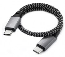 Кабель SATECHI Type-C Cable. Длина кабеля: 25 см. Цвет: серый космос. USB-C to USB-C Cable 10 inch - Space Gray (ST-TCC10M)