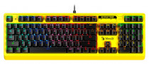 Клавиатура A4TECH проводная, оптомеханическая, переключатели LK Light Strike Blue, цифровой блок, подсветка клавиш, USB, жёлтый (Bloody B810RC Punk Yellow)