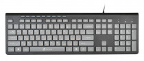 Клавиатура OKLICK проводная, мембранная, цифровой блок, USB, Оклик 480M, серый (480M Black/grey)