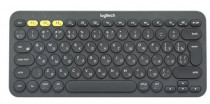 Клавиатура LOGITECH беспроводная (Bluetooth), мембранная, круглые клавиши, K380 Wireless Keyboard Dark Grey, чёрный (920-007584)