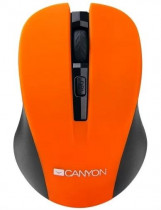 Мышь CANYON беспроводная (радиоканал), оптическая, 1200 dpi, USB, оранжевый (CNE-CMSW1O)