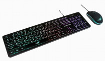 Клавиатура + мышь DIALOG проводные, 1600 dpi, цифровой блок, подсветка клавиш, USB, Gan-Kata, чёрный (KMGK-1707U BLACK)