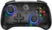 Геймпад GAMESIR беспроводной/проводной, для ПК, Android, iOS, Nintendo Switch, USB, Bluetooth, гироскоп, виброотдача, подсветка, T4 Mini, чёрный, прозрачный (GameSir T4 Mini)