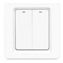 Умный выключатель HIPER Smart wall 2-Way Touch Switch/Умный встраиваемый 2 кнопки механика/Wi-Fi/AC 100-240В/50-60 Гц/600Вт/белый IOT B02 (HDY-SB02)