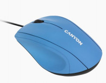 Мышь CANYON проводная, оптическая, 1000 dpi, USB, голубой (CNE-CMS05BX)