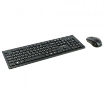Клавиатура + мышь OKLICK беспроводные, радиоканал, 1000 dpi, цифровой блок, USB, цвет: чёрный, Оклик 250M (MK5301)