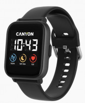 Смарт-часы CANYON Smart watch, 1.4inches IPS full touch screen, with music player plastic body, IP68 waterproof, multi-sport mode, compatibility with iOS and android,, Host: 42.8*36.8*10.7mm, Strap: 22*250mm, 45g (CNS-SW78BB)