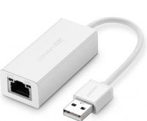 Ethernet-адаптер UGREEN CR110 (20253) USB 2.0 10/100Mbps Ethernet Adapter. Цвет: белый CR110 (20253) USB 2.0 10/100Mbps Ethernet Adapter - White (20253_)