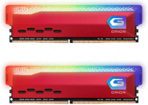 Комплект памяти GEIL 16 Гб, 2 модуля DDR-4, 25600 Мб/с, CL16-20-20-40, 1.35 В, XMP профиль, радиатор, подсветка, 3200MHz, ORION RGB Red, 2x8Gb KIT (GOSR416GB3200C16BDC)