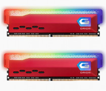 Комплект памяти GEIL 16 Гб, 2 модуля DDR-4, 28800 Мб/с, CL18-22-22-42, 1.35 В, XMP профиль, радиатор, подсветка, 3600MHz , ORION RGB Red, 2x8Gb KIT (GOSR416GB3600C18BDC)