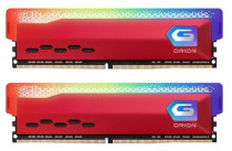 Комплект памяти GEIL 16 Гб, 2 модуля DDR-4, 35200 Мб/с, CL18-24-24-44, 1.45 В, радиатор, подсветка, 4400MHz, ORION RGB Red, 2x8Gb KIT (GOSR416GB4400C18ADC)