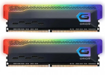 Комплект памяти GEIL 32 Гб, 2 модуля DDR-4, 28800 Мб/с, CL18-22-22-42, 1.35 В, радиатор, подсветка, 3600MHz, ORION RGB Black, 2x16Gb KIT (GOSG432GB3600C18BDC)