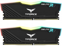 Комплект памяти TEAM GROUP 64 Гб, 2 модуля DDR-4, 25600 Мб/с, CL16-18-18-38, 1.35 В, XMP профиль, радиатор, подсветка, 3200MHz, Team T-Force Delta RGB Black, 2x32Gb KIT (TF3D464G3200HC16CDC01)