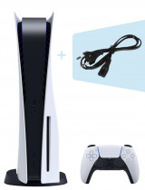 Игровая консоль SONY PlayStation 5 CFI-1100A белый/черный +кабель (CFI-1100A+кабель)