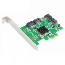 Контроллер ORIENT PCI-Ex v2.0, SATA3.0 6Gb/s, 4int port, поддержка HDD до 8TB, Marvell 88SE9215 chipset (M9215S)