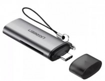 Картридер внешний UGREEN CM184 (50704) USB-C TF + SD Card Reader. Цвет: серый CM184 (50704) USB-C TF + SD Card Reader - Grey (50704_)