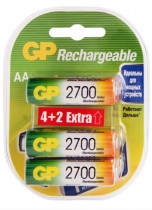 Аккумулятор GP Rechargeable 2700AAHC4/2 AA NiMH 2700mAh (6шт) блистер (2700AAHC4/2-2CR6 36/360)