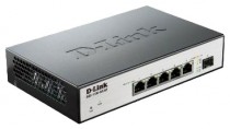 Коммутатор D-LINK управляемый, уровень 2, 5 портов Ethernet 1 Гбит/с, 1 uplink/стек/SFP (до 1 Гбит/с), 16 МБ встроенная память, 128 МБ RAM (DGS-1100-06/ME)