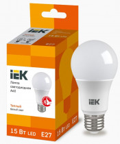 Лампа IEK светодиодная ECO A60 шар 15Вт 230В 3000К E27 (LLE-A60-15-230-30-E27)