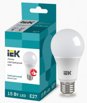 Лампа IEK светодиодная ECO A60 шар 15Вт 230В 4000К E27 (LLE-A60-15-230-40-E27)