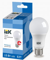 Лампа IEK светодиодная ECO A60 шар 15Вт 230В 6500К E27 (LLE-A60-15-230-65-E27)